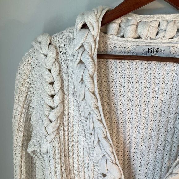 TIBI Cotton/Silk Braided Cardigan with Pockets!!!! Size Medium. Beautiful! - Picture 9 of 16